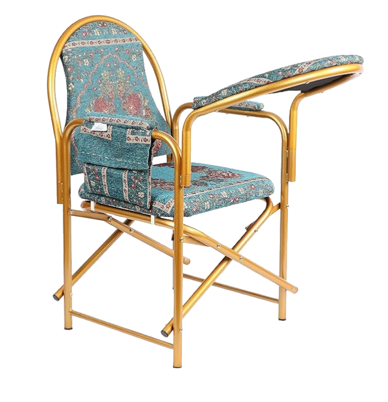 Premium Namaz Chair with Foldable Writing Pad & Side Bag